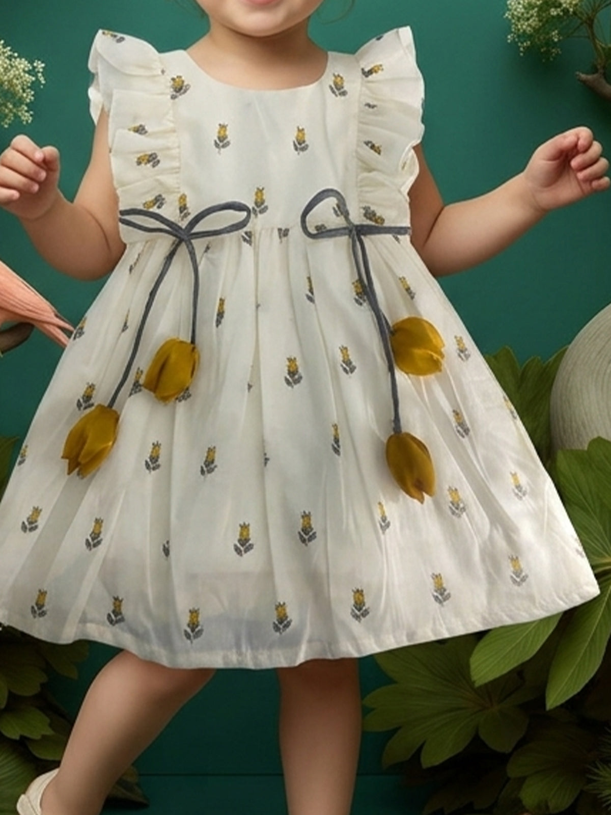 Tulip Meadow Dress - For Girls Cotton Frock 127