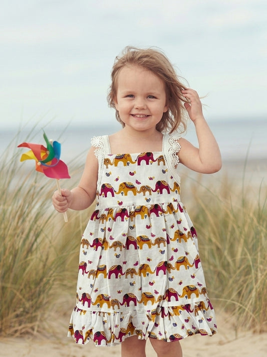 Elephant Dune Dress- For Girls Cotton Frock 124