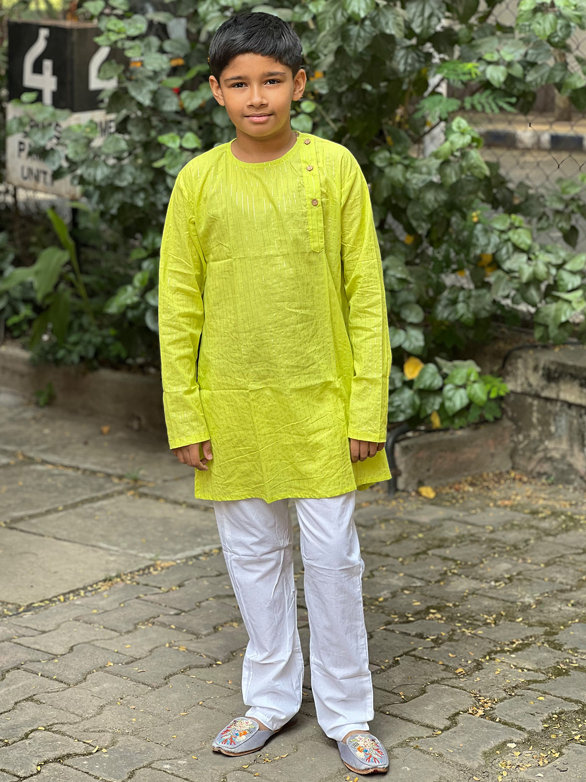 Boys Green Kurta Pajama Set - 27