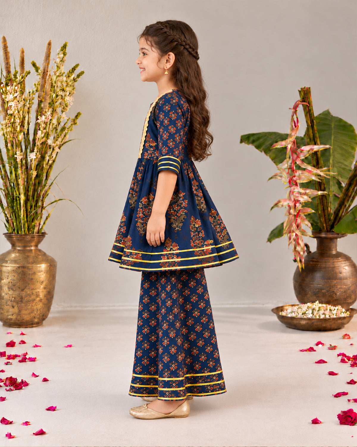 Girls Ethnic Sharara Set - Blue 158