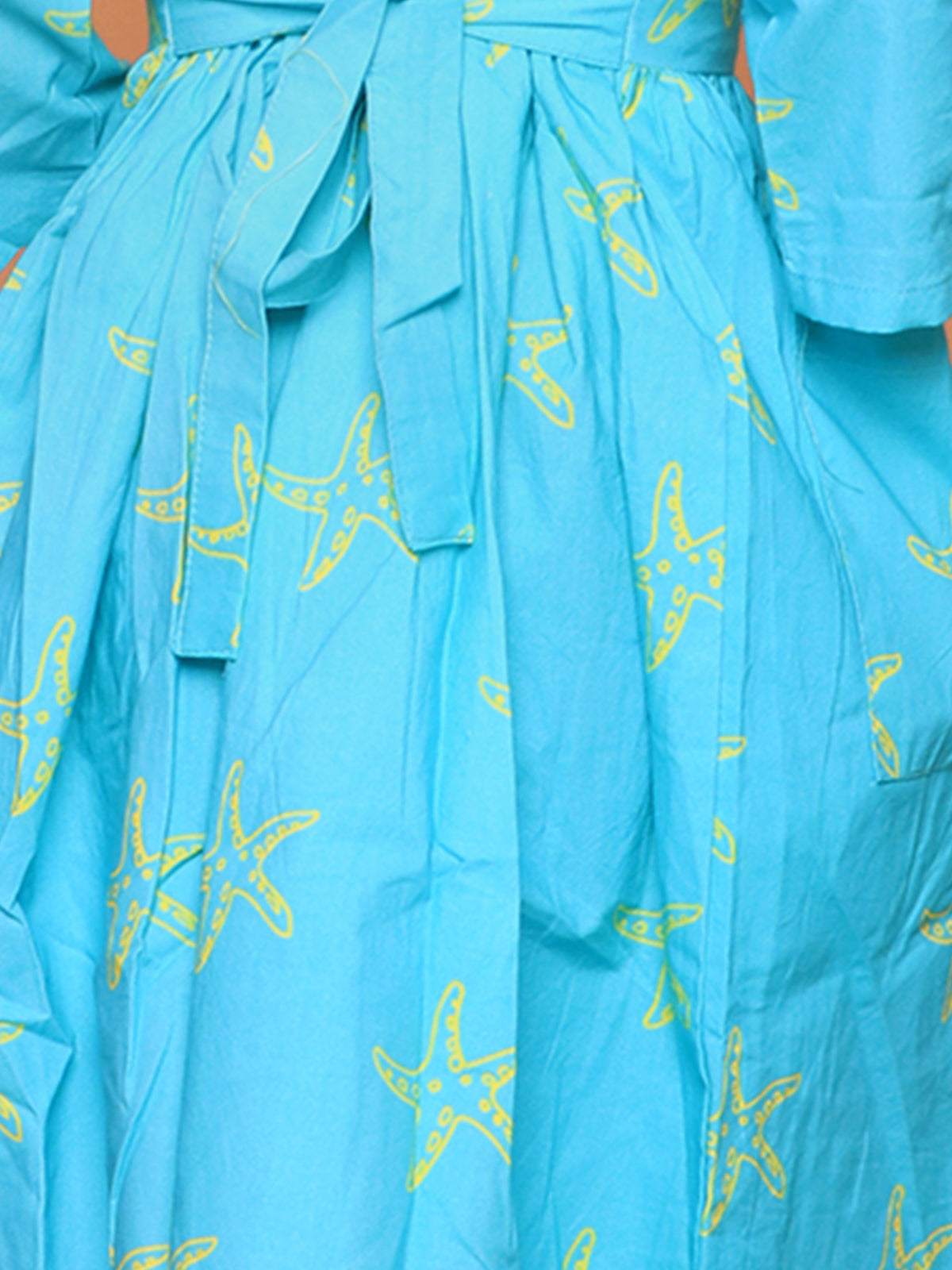 Star Fish - Bright Electric Blue Cotton Dress - 03