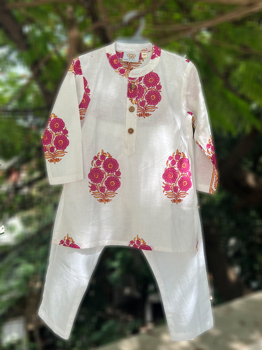 Kurta Pajama For Boys - White Colour - 45