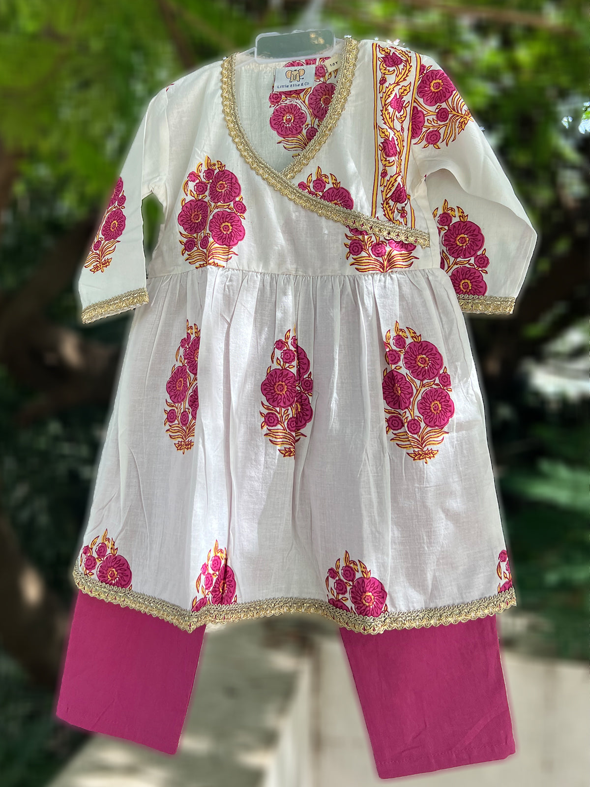Angrakha Set For Girls - White Colour- 44