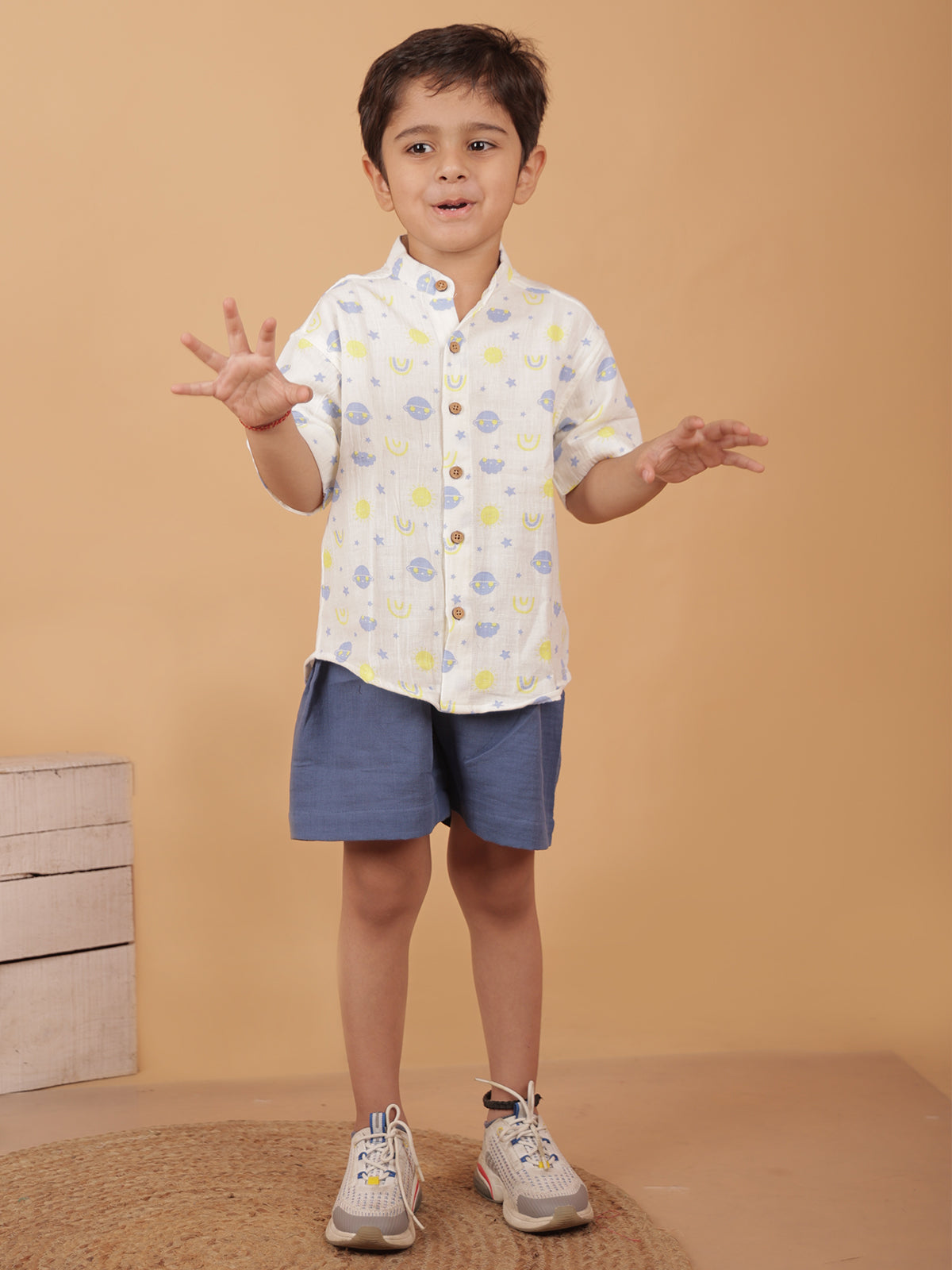 Planet Muslin Co-ored Set For Boys - 22