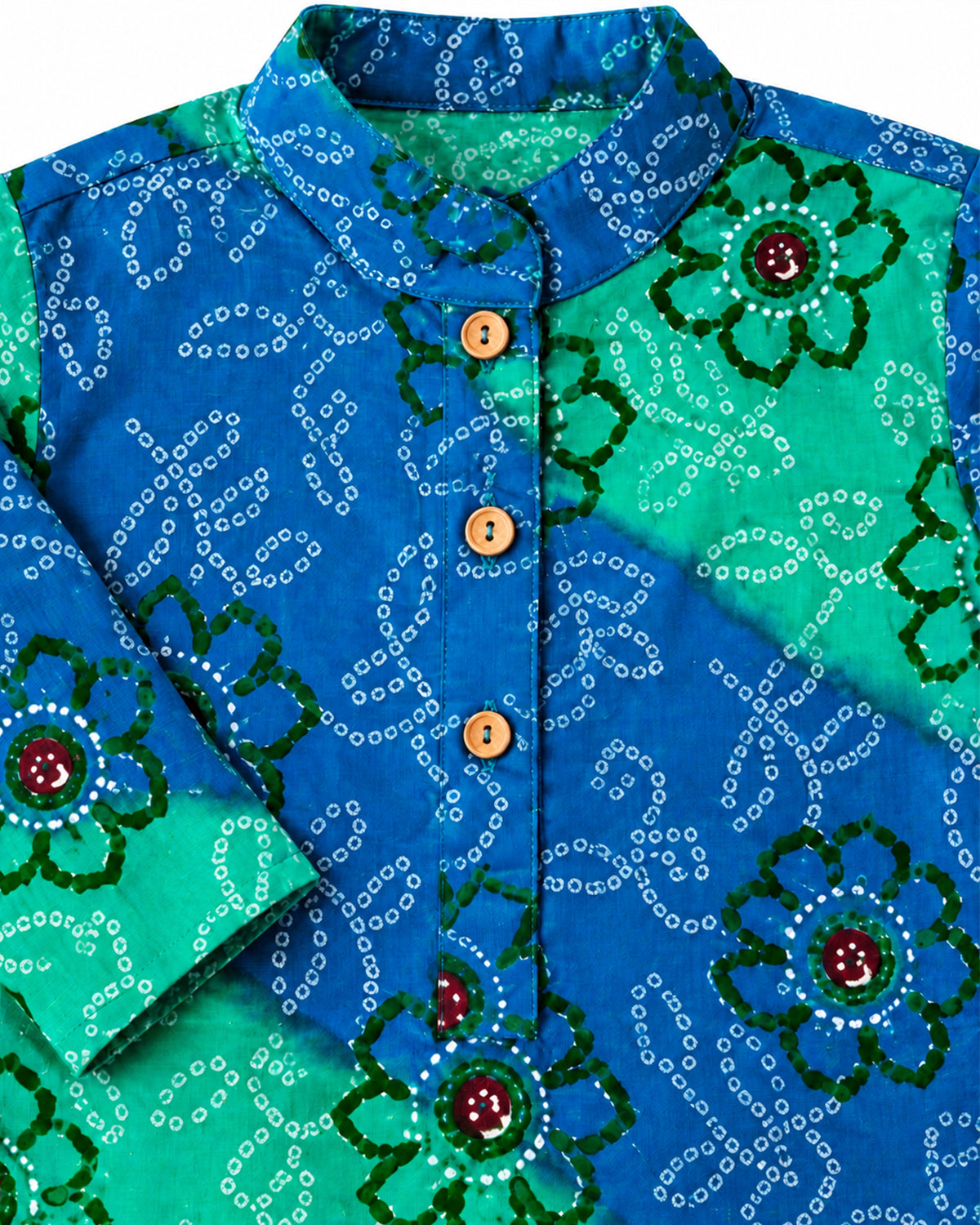Boys Handblook Print Kurta Pajama Set - Bandhani 149