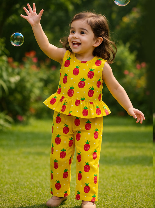 Girls Palazzo Pant - Pineapple Print - 55