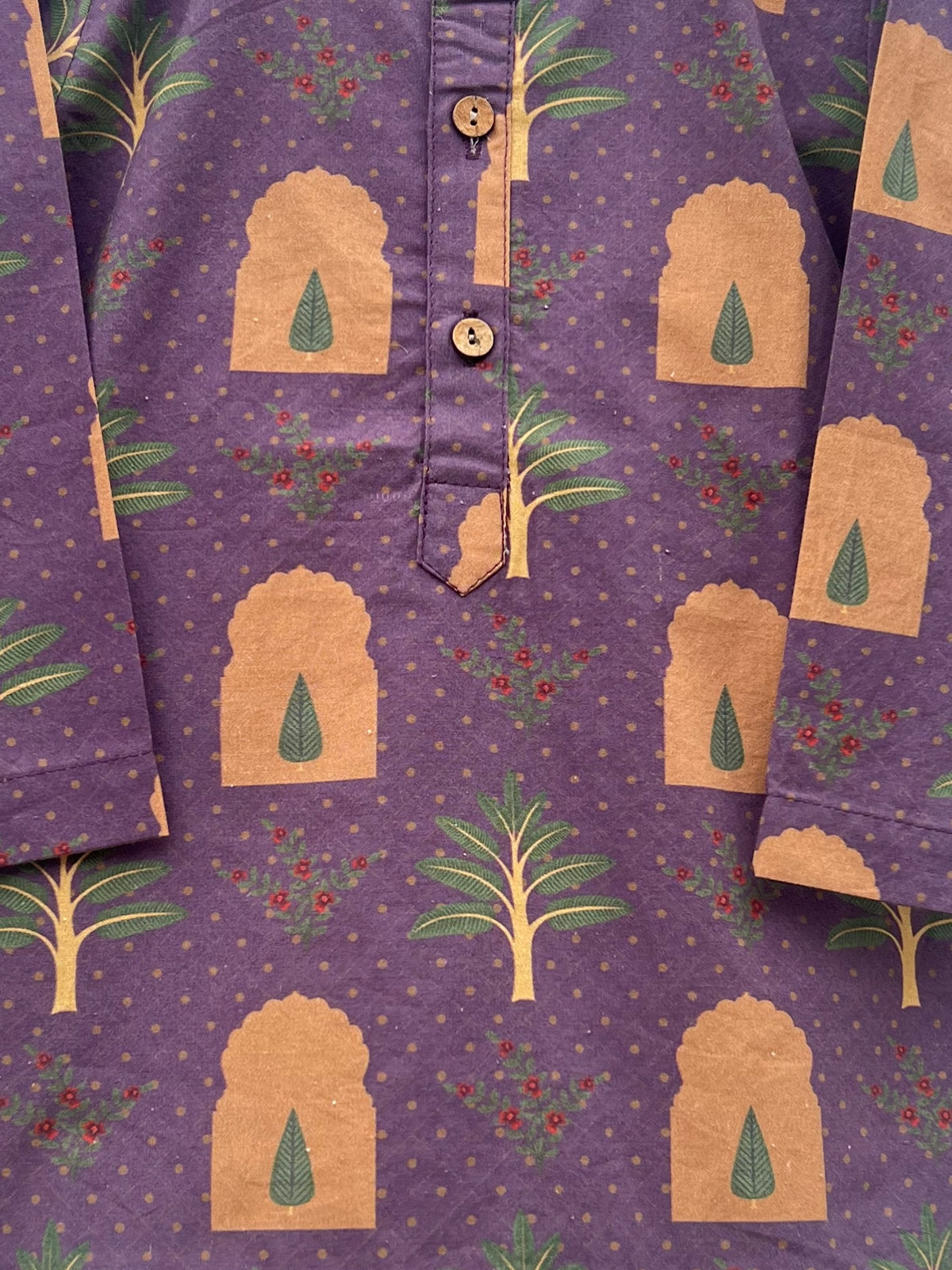 Boys Cotton Jharoka Floral Print Kurta Pajama Set - 71