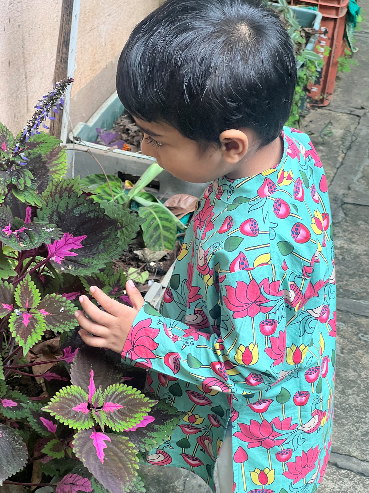 Boys Kalamkari Print Kurta Pajama Set - 69
