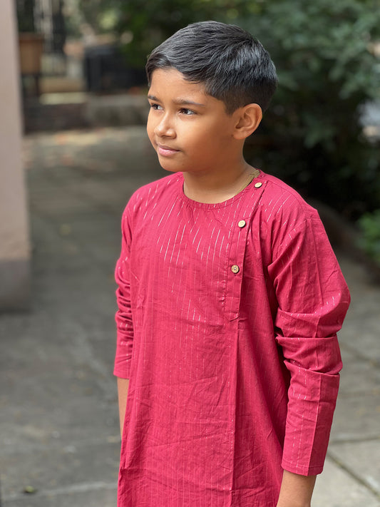 Boys Maroon Kurta Pajama - 29