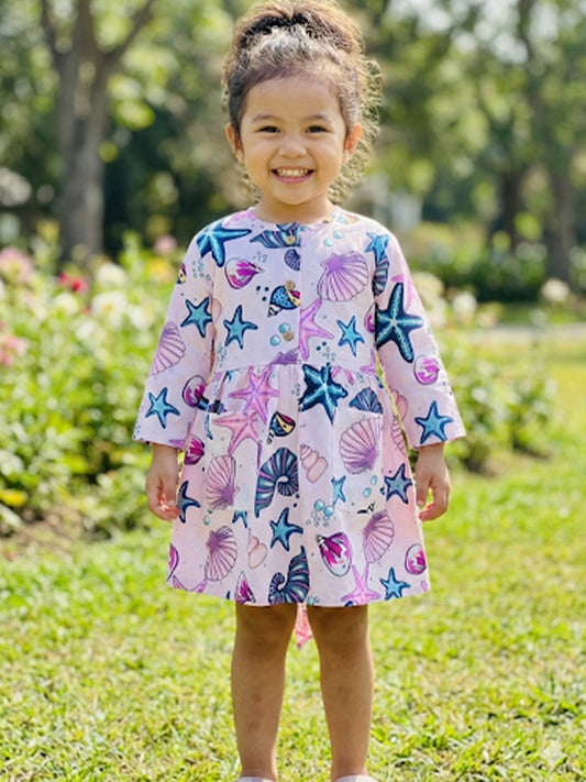 Ocean Pop Dress – Girls’ Cotton Frock - 96