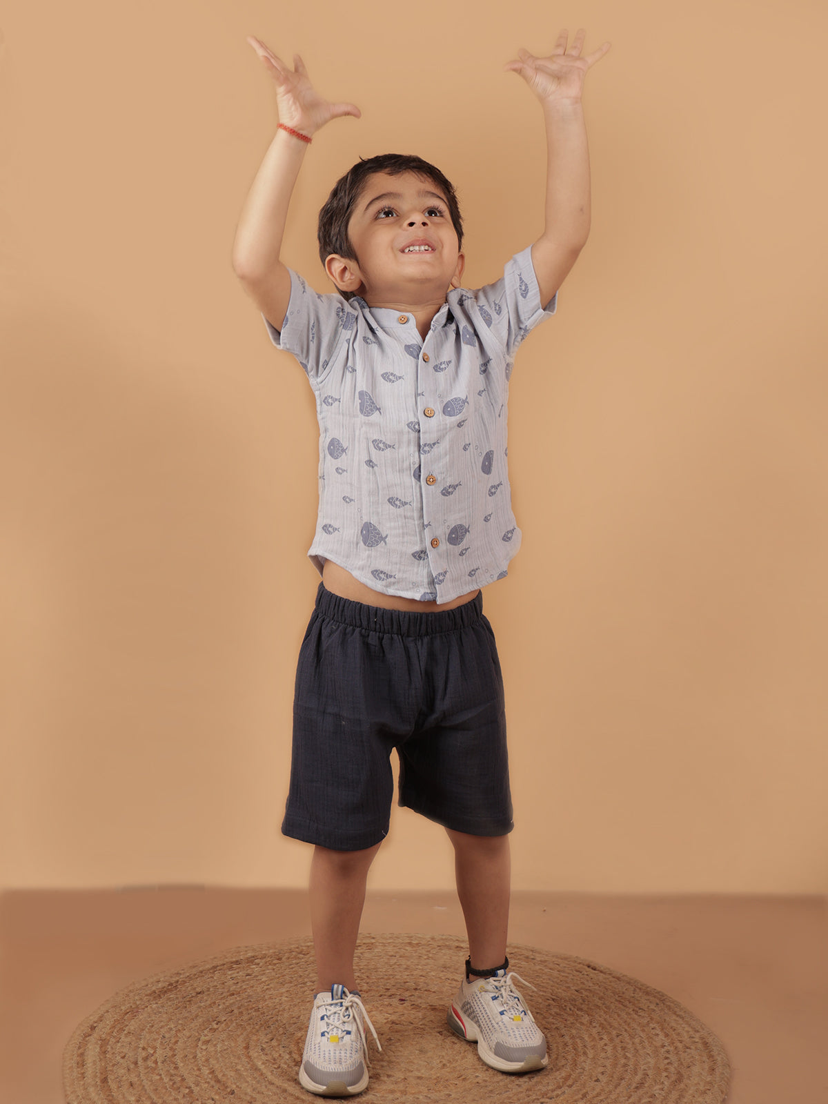 Fish Muslin Co-ored Set For Boys - 21