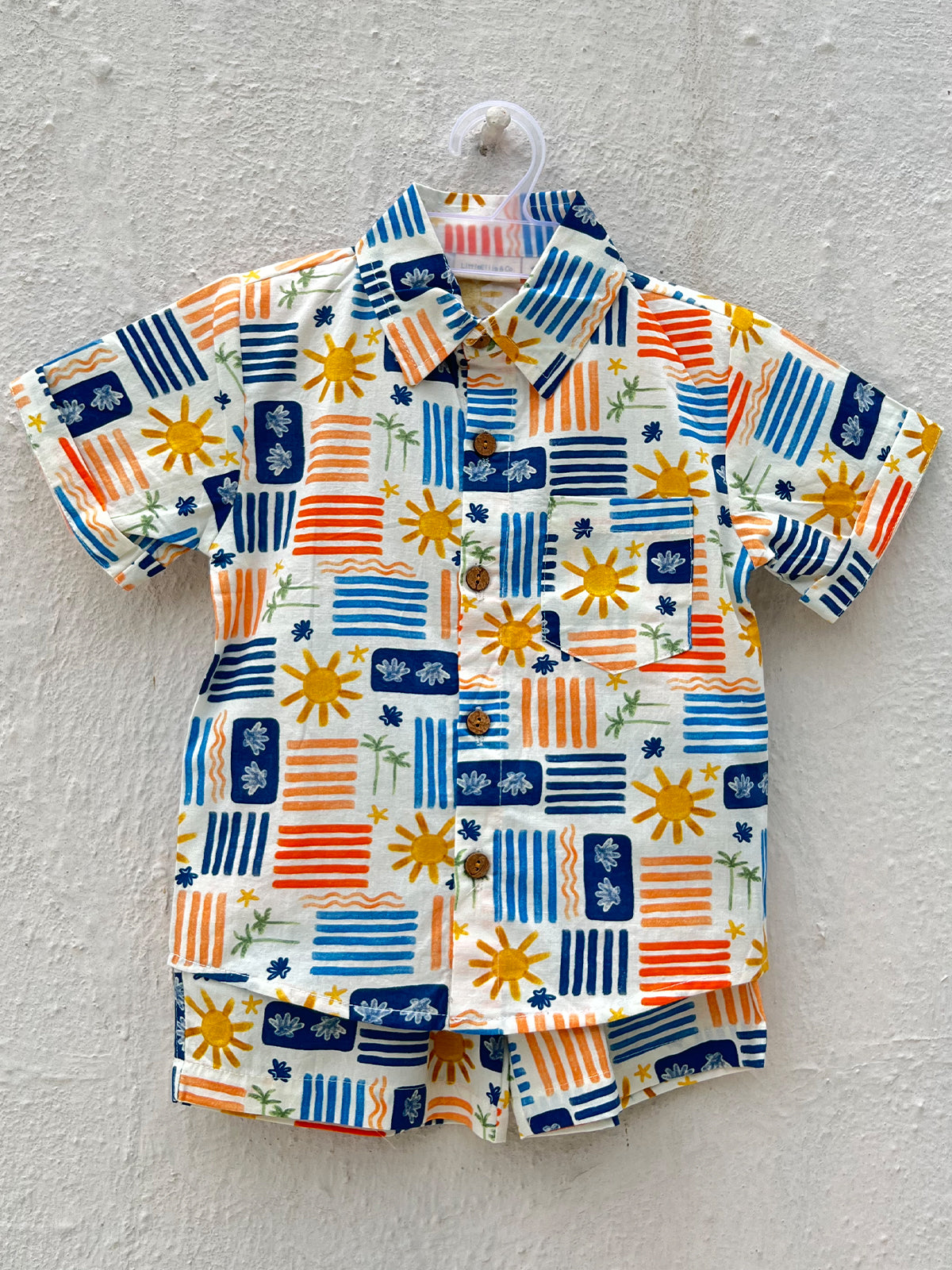 Boys Co-ord Set Sunset Voyage - White Colour - 63