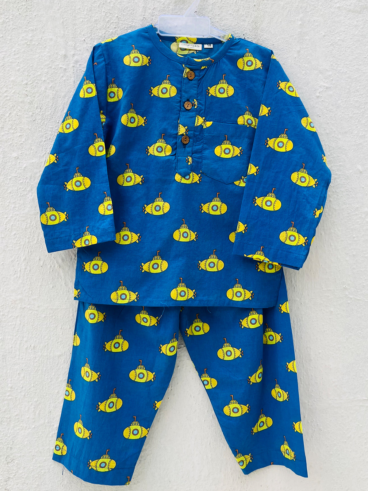 Unisex Night Dress - Submarine Print - 54