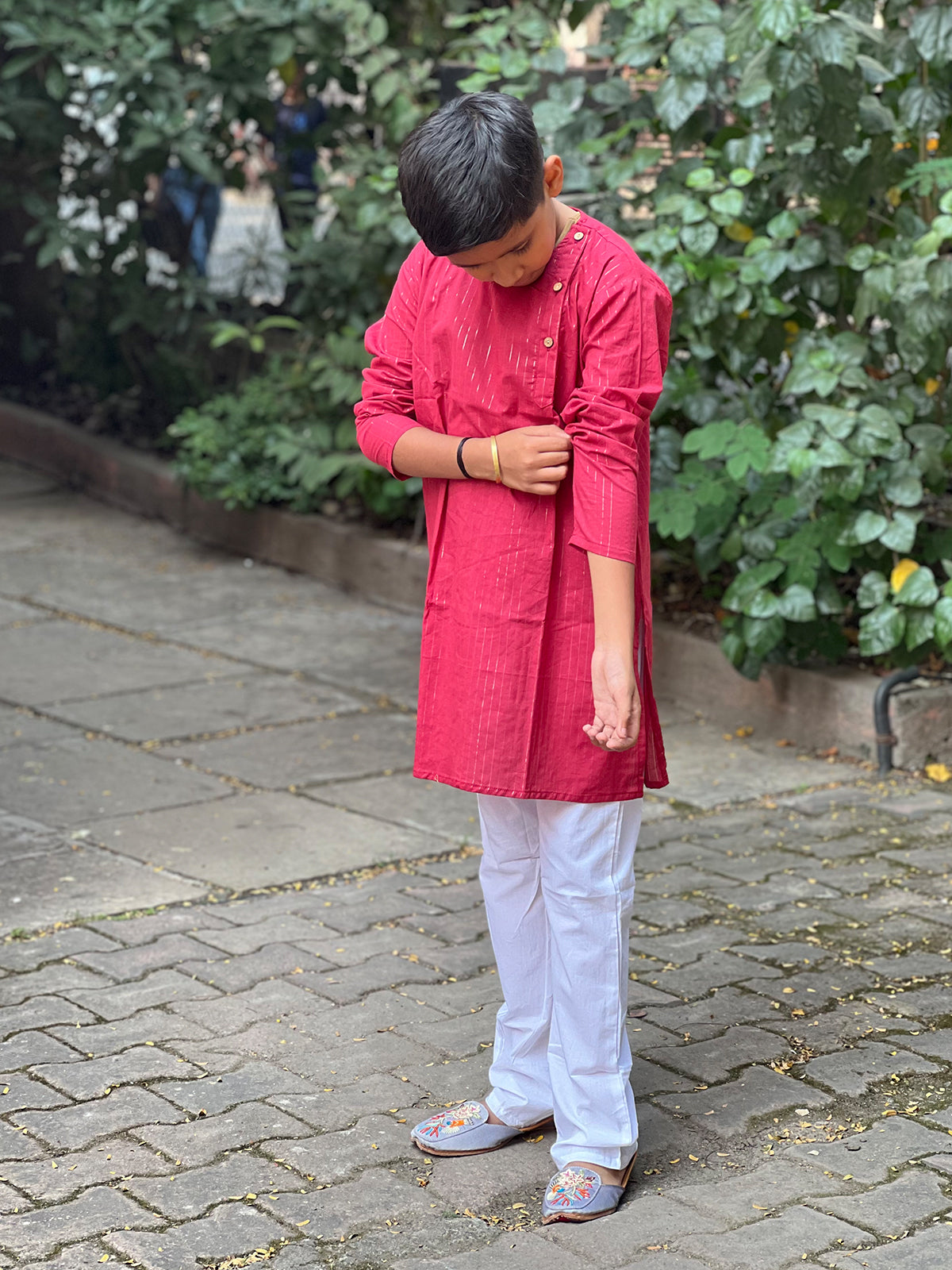 Boys Maroon Kurta Pajama - 29