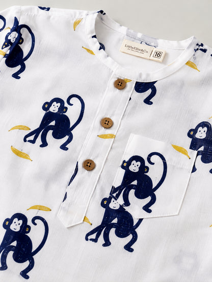 Unisex Night Dress - Monkey Print - 132