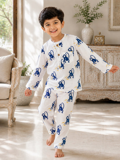 Unisex Night Dress - Monkey Print - 132