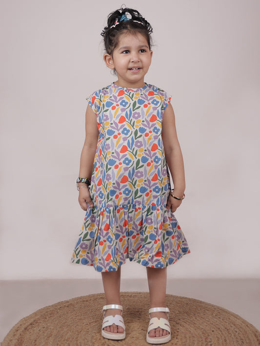 Flower Vally - Mulicolor Flower Dress - 24