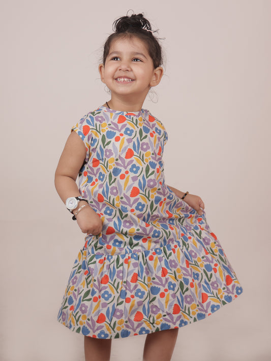 Flower Vally - Mulicolor Flower Dress - 24