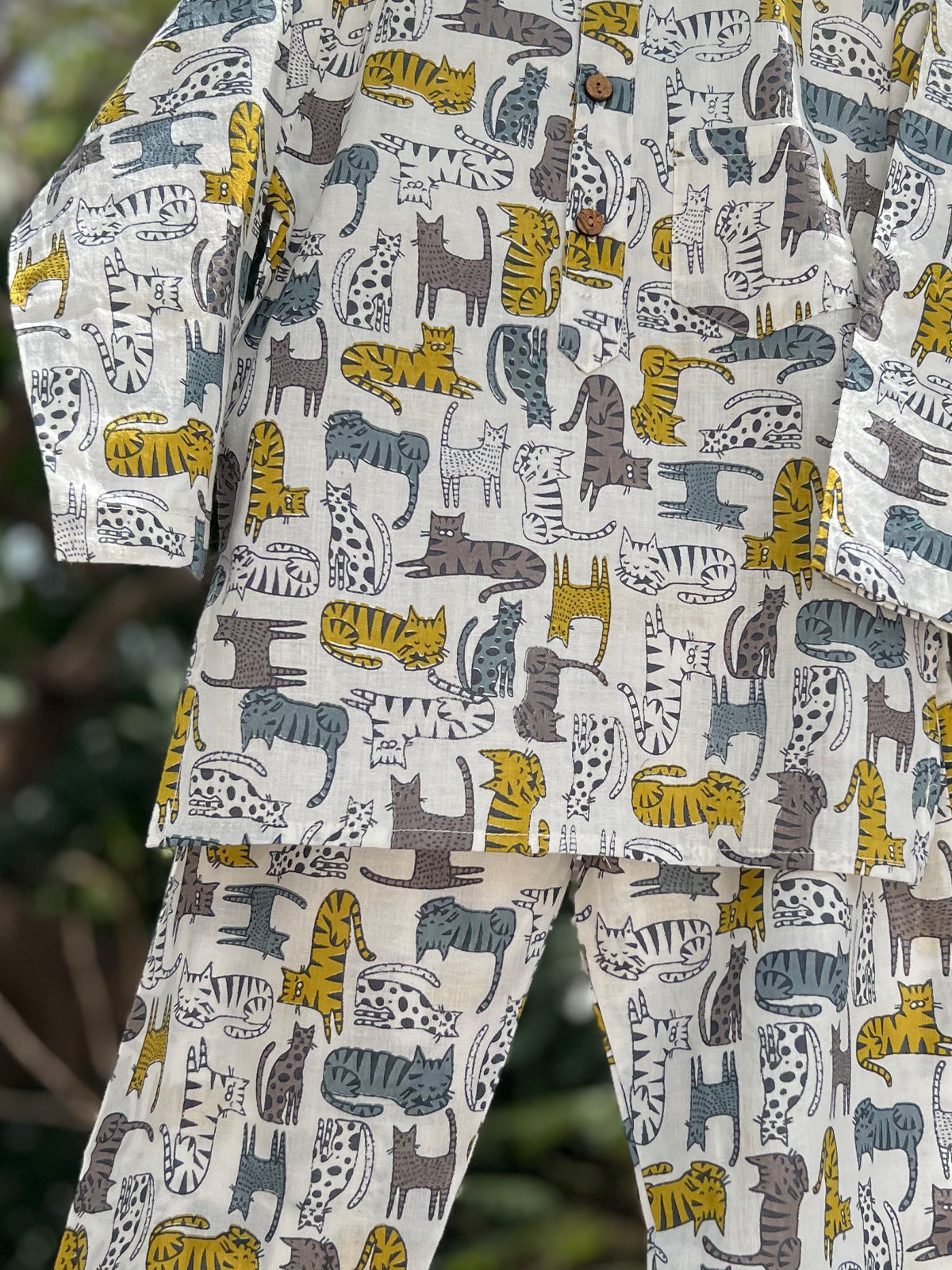 Unisex Night Dress - Cat Print 116