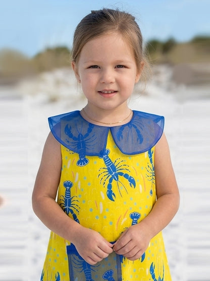 Sunny Lobster Dress- For Girls Cotton Frock 118