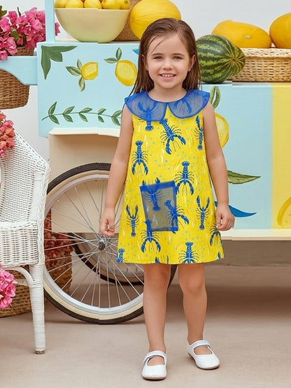 Sunny Lobster Dress- For Girls Cotton Frock 118