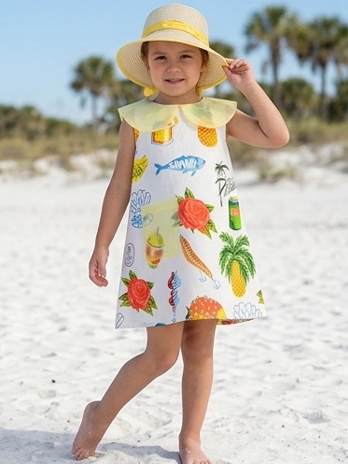 Paradise Postcard Dress- For Girls Cotton Frock 119