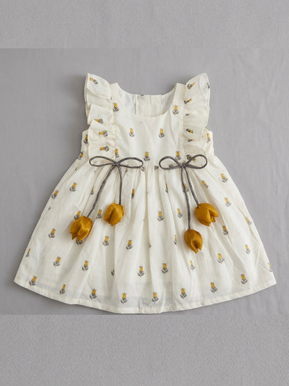 Tulip Meadow Dress - For Girls Cotton Frock 127