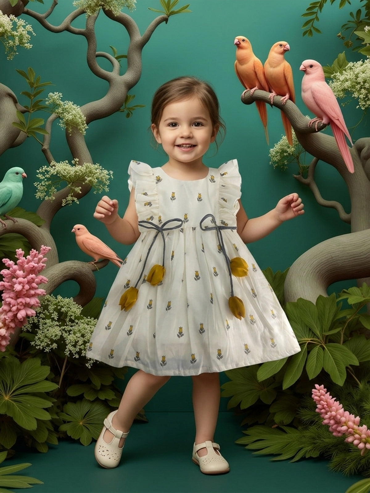 Tulip Meadow Dress - For Girls Cotton Frock 127