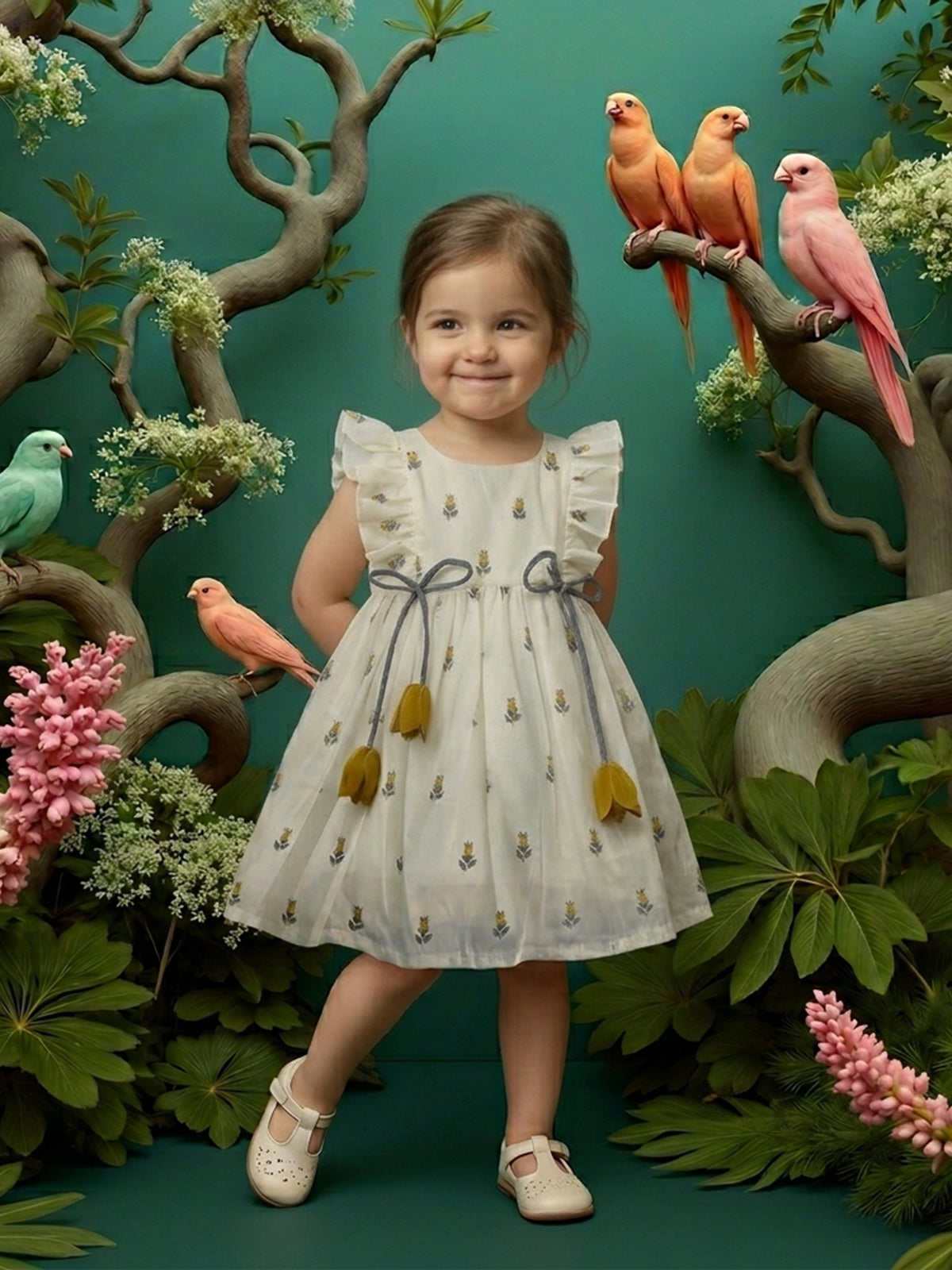 Tulip Meadow Dress - For Girls Cotton Frock 127