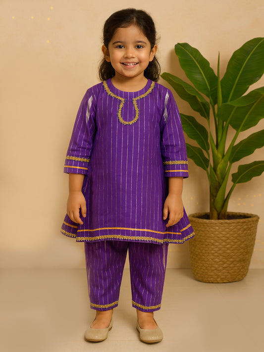 Girls Kurta Pajama– Purple Colour - 77