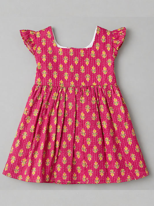 Blush Bloom Cotton Dress - For Girls Cotton Frock 126