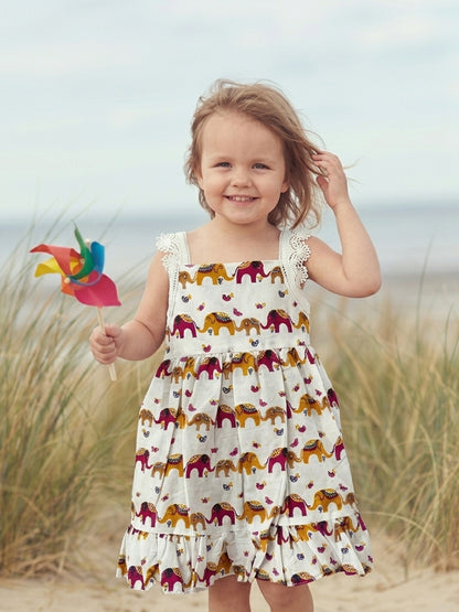Elephant Dune Dress- For Girls Cotton Frock 124