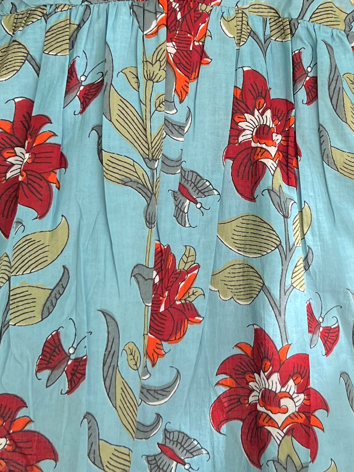 Angrakha Set For Girls - Flower Vally Blue- 42