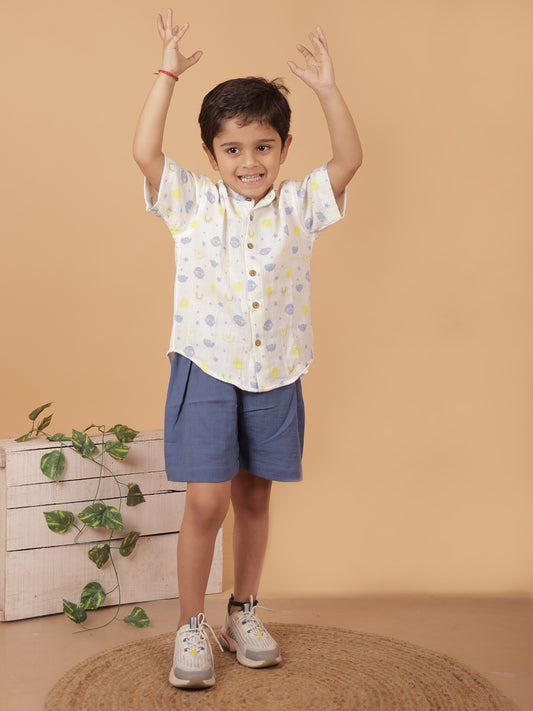 Planet Muslin Co-ored Set For Boys - 22