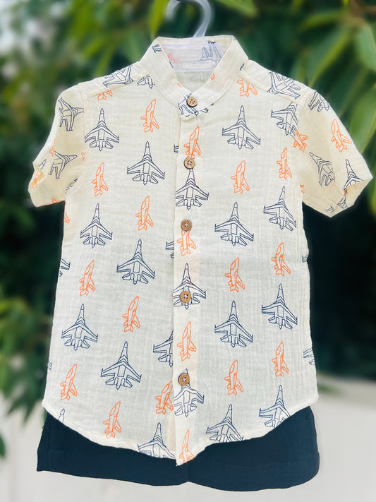 Boys Co-ord Set - Airplane Print - 67