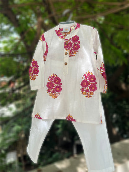 Kurta Pajama For Boys - White Colour - 45