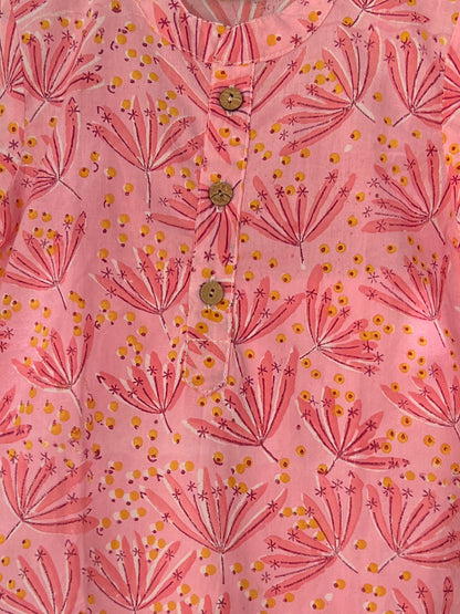 Kurta Pajama For Boys - Flower Vally Peach pink Set - 40