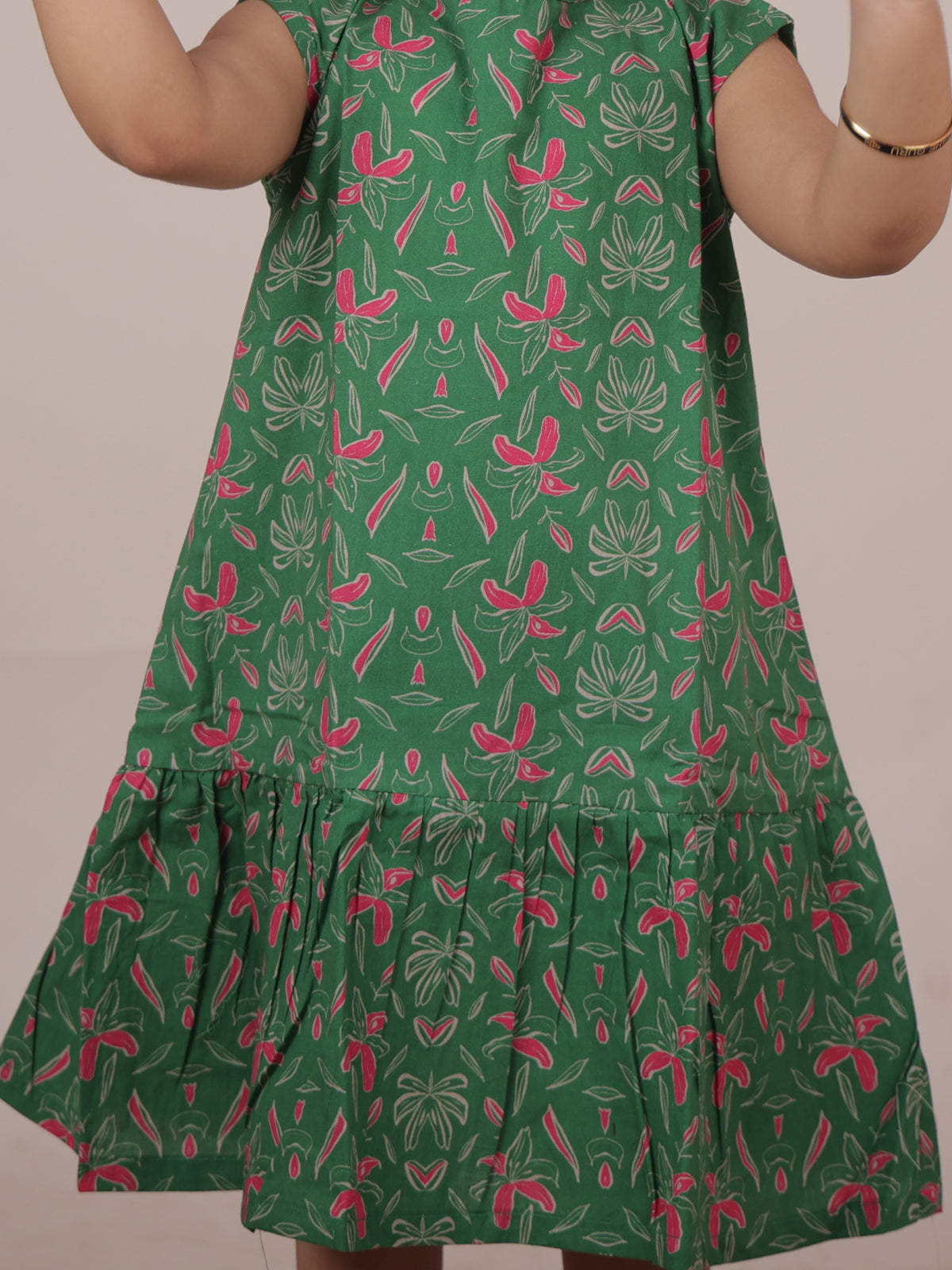 Wild Flower Grove - Green Girls Dress - 25