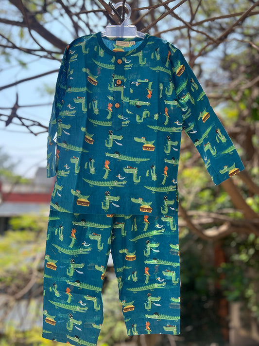Unisex Night Dress -Alligator Print - 51
