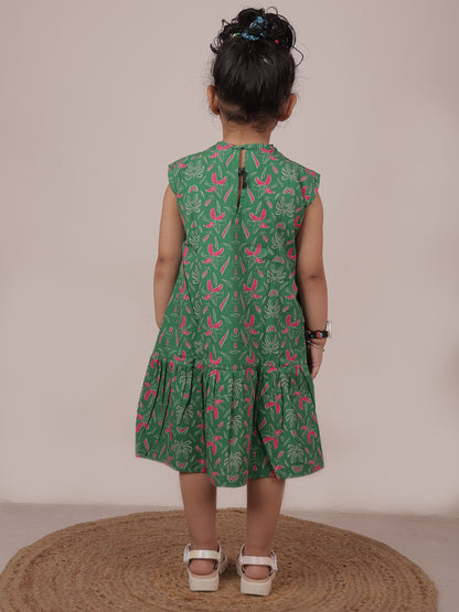Wild Flower Grove - Green Girls Dress - 25
