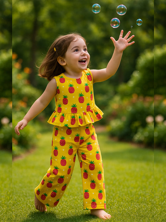 Girls Palazzo Pant - Pineapple Print - 55