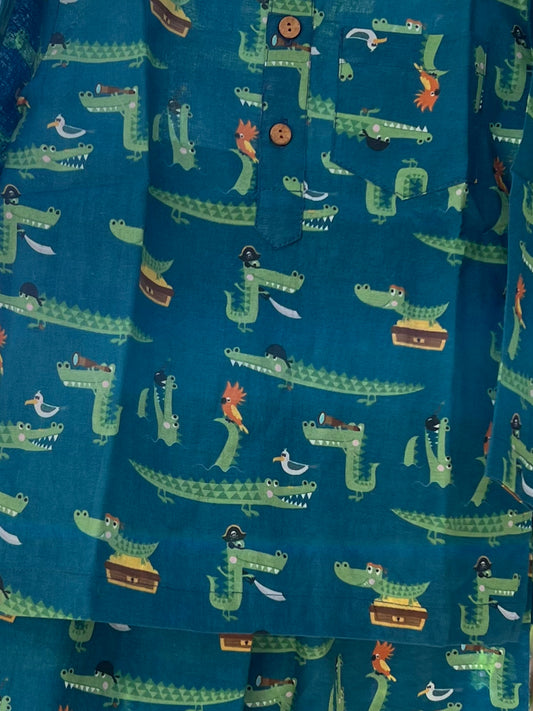 Unisex Night Dress -Alligator Print - 51