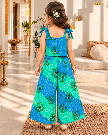 Girls Ethnic Palazzo Set - Bandhani 154