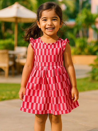 Girls Muslin Candy Check Dress - 81
