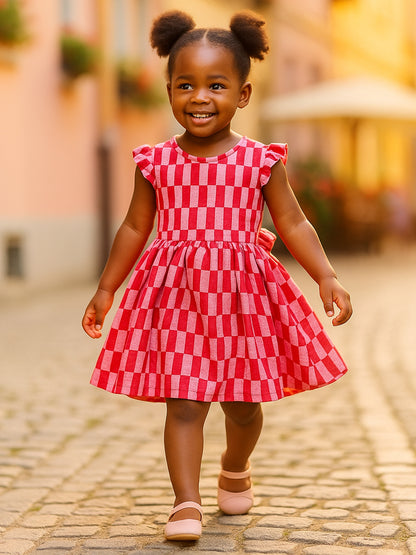 Girls Muslin Candy Check Dress - 81