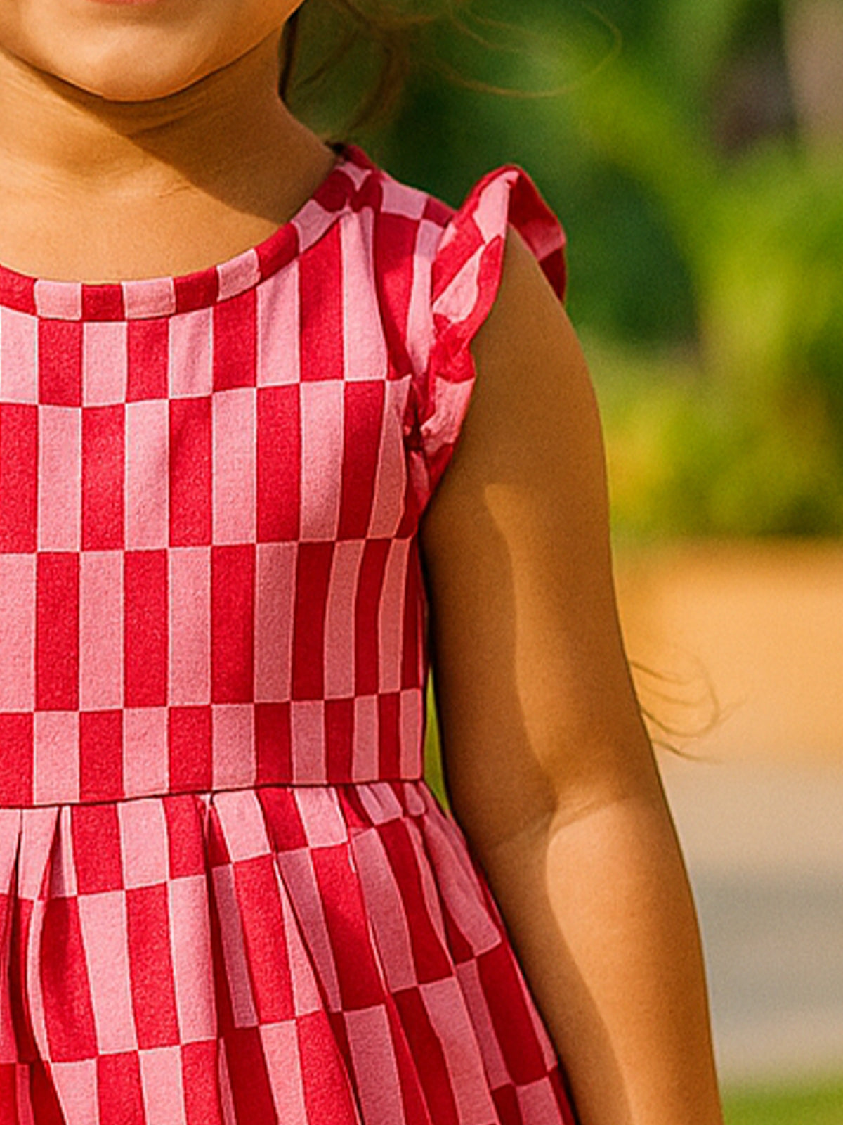 Girls Muslin Candy Check Dress - 81