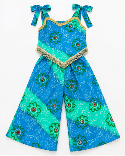 Girls Ethnic Palazzo Set - Bandhani 154