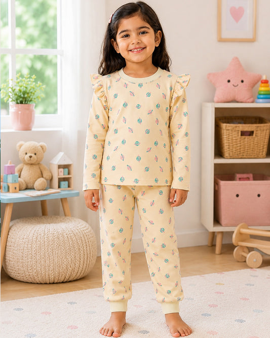Little Planet Pajama Set For Girls  - 145
