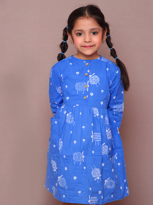 The Sheep Blue Cotton Dress - 04