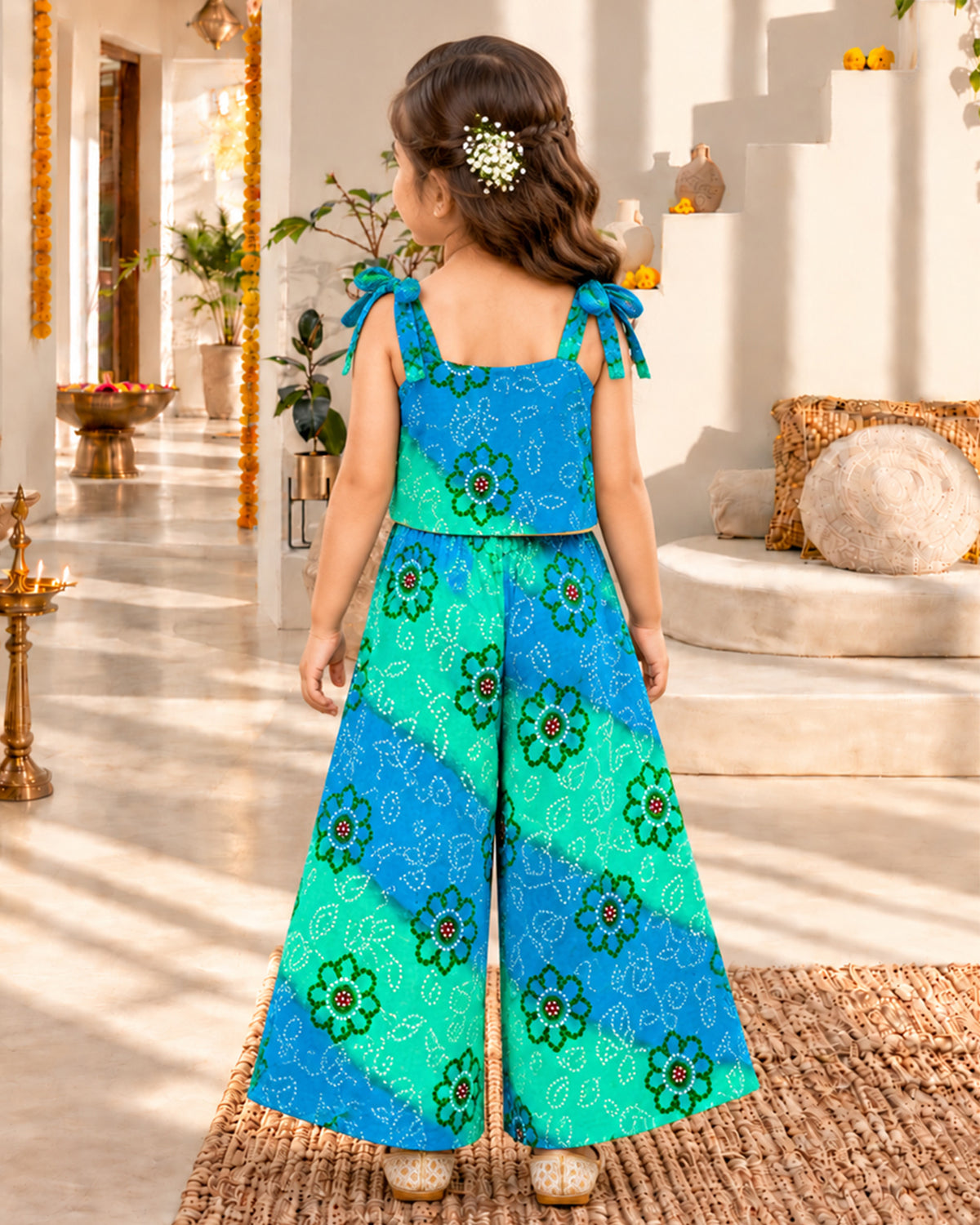 Girls Ethnic Palazzo Set - Bandhani 160
